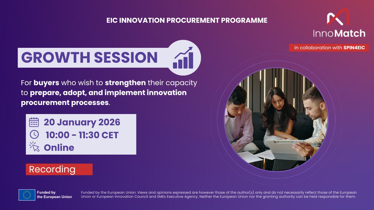 InnoMatch Growth Services #2 - Preparing for Innovation Procurement: Buyers’ Experiences and available assistance